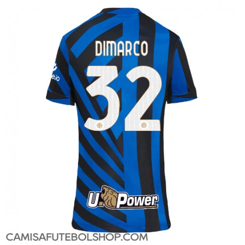 Camisa de time de futebol Inter Milan Federico Dimarco #32 Replicas 1º Equipamento Feminina 2024-25 Manga Curta